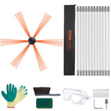 Fire Pit Accessories: VEVOR 12 m Chimney Sweep Kit, w/ 12 Reinforced Nylon Flexible Rods, Ergonomic Chimney Cleaning Brush, 360-Degree Brush Chimney Cleaner, Rich Accessories for Fireplace Flue Home Use Fits most Pipes