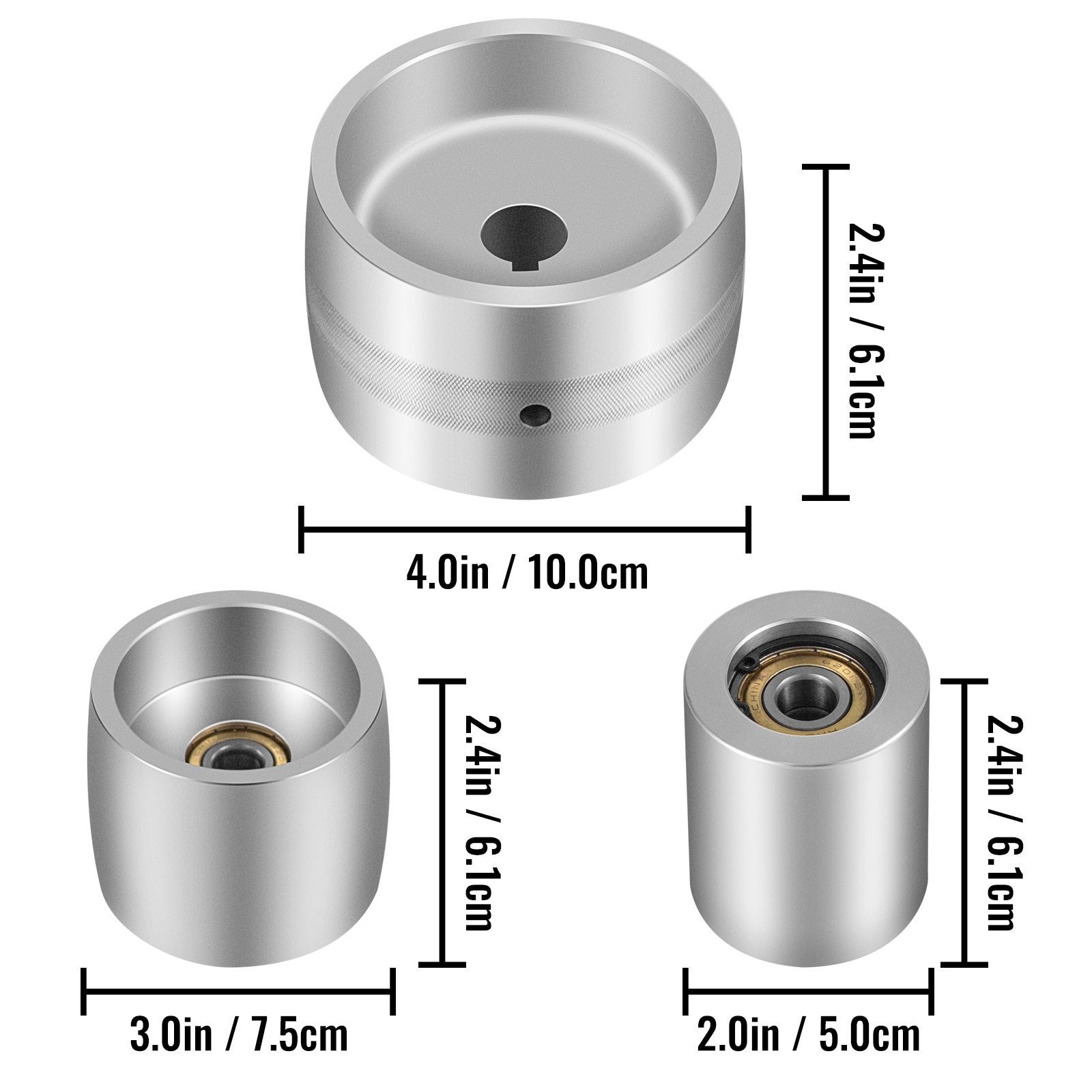 Saw Accessories: VEVOR Belt Grinder 2" x 72" Wheel Set, Belt Knife Grinder Wheel Set, Aluminum Belt Grinder Wheel Crowned for Knife Grinder with 4" Drive Wheel (0.94" Bore), 3" Tracking Wheel and 2 x 2" Idler Wheels