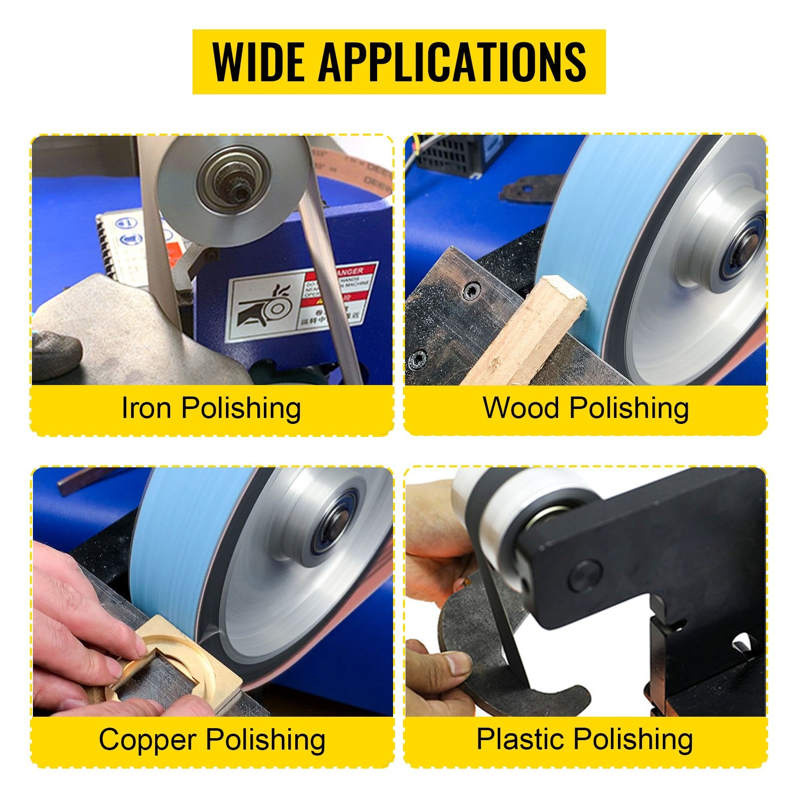 Tool Sockets: VEVOR Belt Knife Grinder 2"x72" Wheel Set 5" Drive 5/8" Bore 4" Track 2" Idler