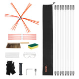 Vitamins & Supplements: VEVOR Chimney Sweep Kit, 8m Maximum Extendable Length Chimney Brush, Chimneys Cleaning Kit with Bristle Replacements & Goggles, 90° Bendable Fireplace Cleaning Tool, for Square, Rectangle Chimneys