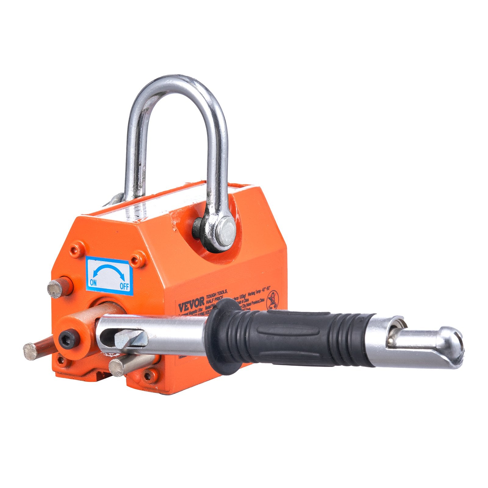 Commercial Cleaning Equipment: VEVOR Magnetic Lifter, 100 kg/220 lbs Pulling Capacity, 2.5 Safety Factor, Neodymium & Steel, Lifting Magnet with Release, Permanent Lift Magnets, Heavy Duty Magnet for Hoist, Shop Crane, Block, Board