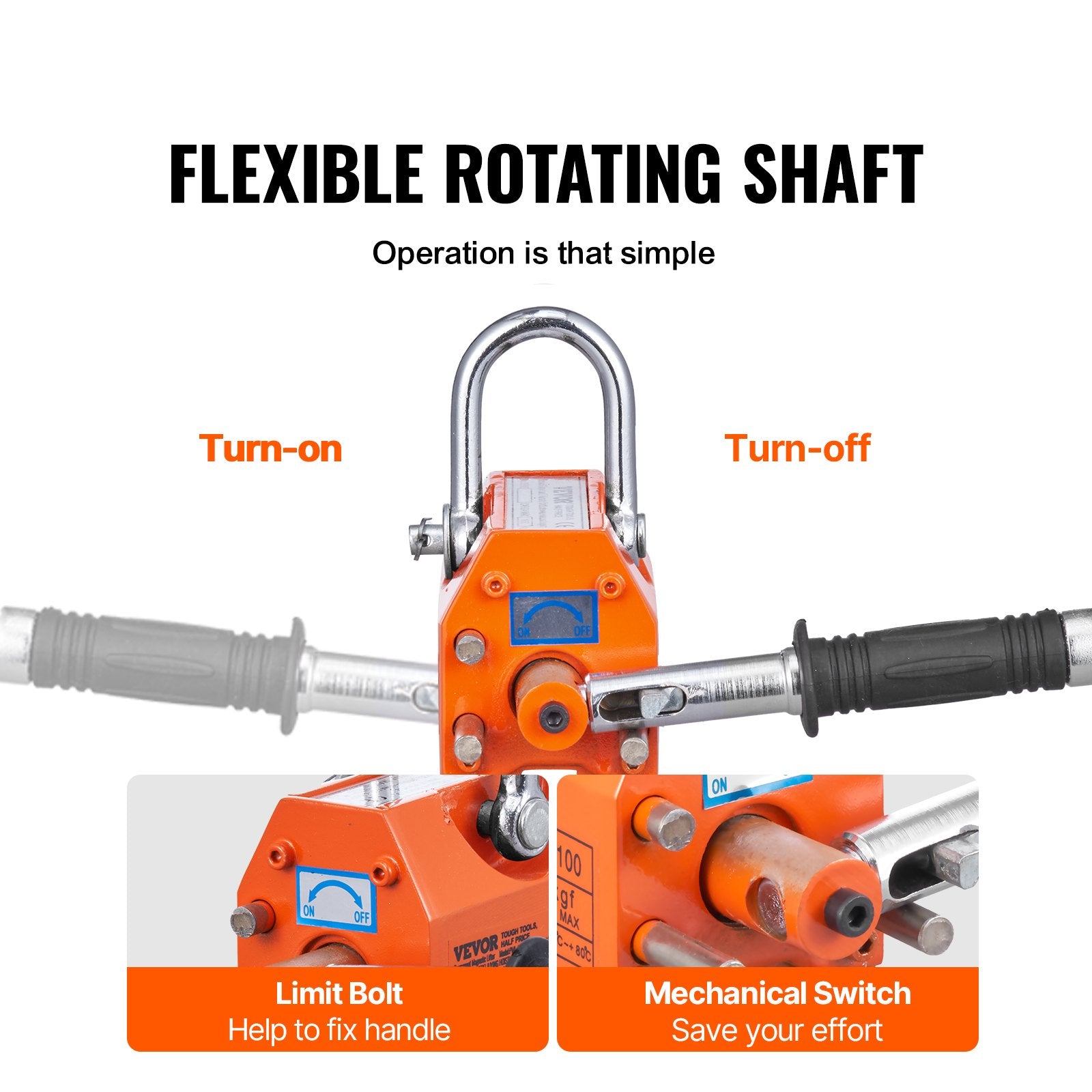 Commercial Cleaning Equipment: VEVOR Magnetic Lifter, 100 kg/220 lbs Pulling Capacity, 2.5 Safety Factor, Neodymium & Steel, Lifting Magnet with Release, Permanent Lift Magnets, Heavy Duty Magnet for Hoist, Shop Crane, Block, Board