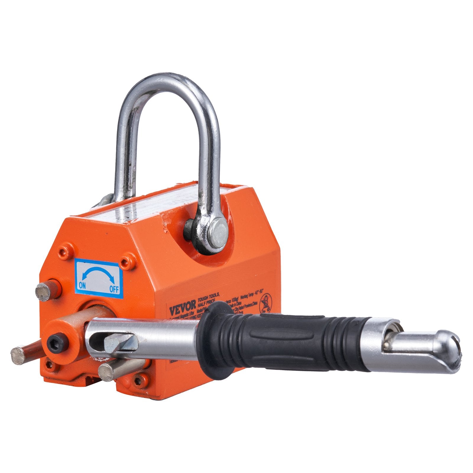 Commercial Cleaning Equipment: VEVOR Magnetic Lifter, 100 kg/220 lbs Pulling Capacity, 2.5 Safety Factor, Neodymium & Steel, Lifting Magnet with Release, Permanent Lift Magnets, Heavy Duty Magnet for Hoist, Shop Crane, Block, Board