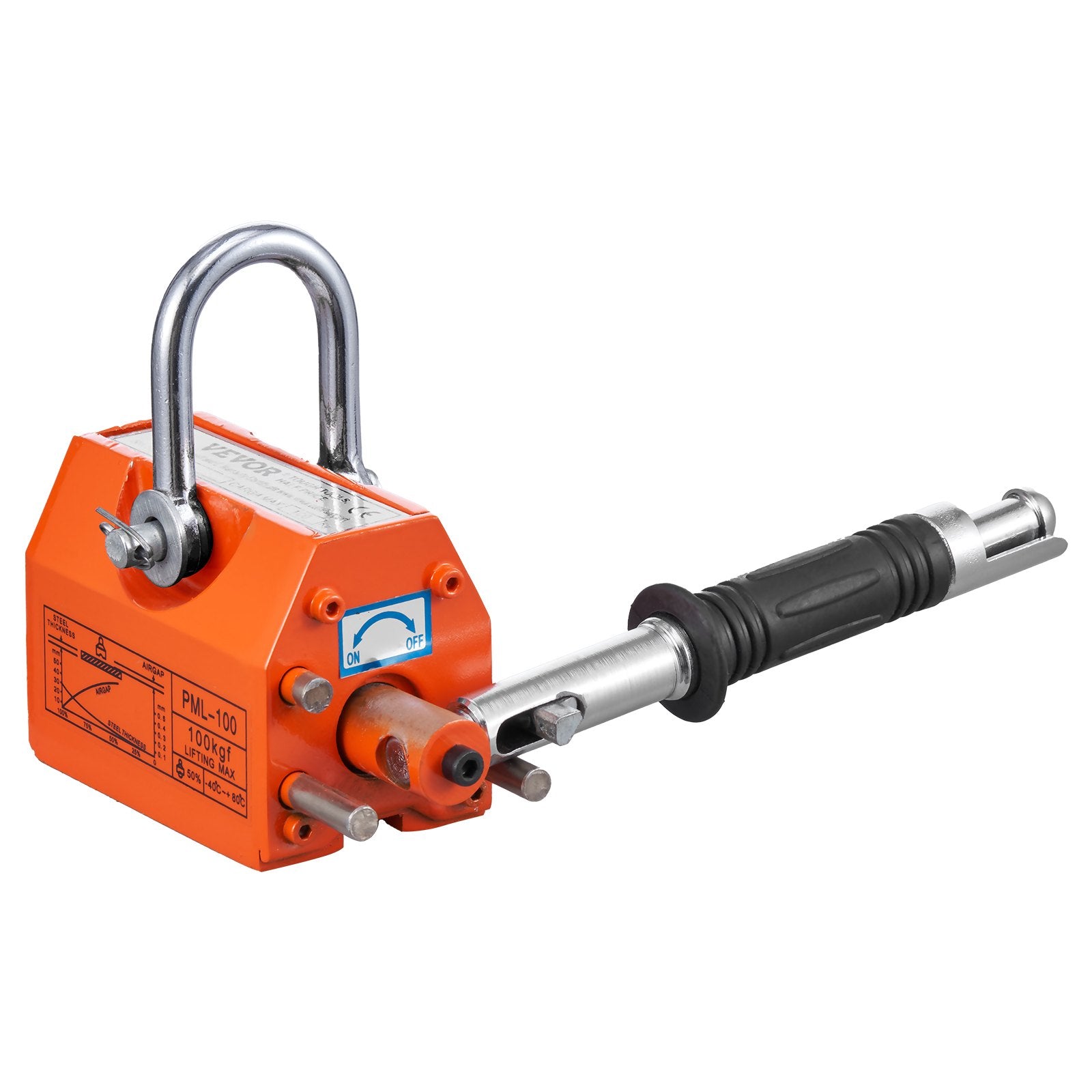 Commercial Cleaning Equipment: VEVOR Magnetic Lifter, 100 kg/220 lbs Pulling Capacity, 2.5 Safety Factor, Neodymium & Steel, Lifting Magnet with Release, Permanent Lift Magnets, Heavy Duty Magnet for Hoist, Shop Crane, Block, Board