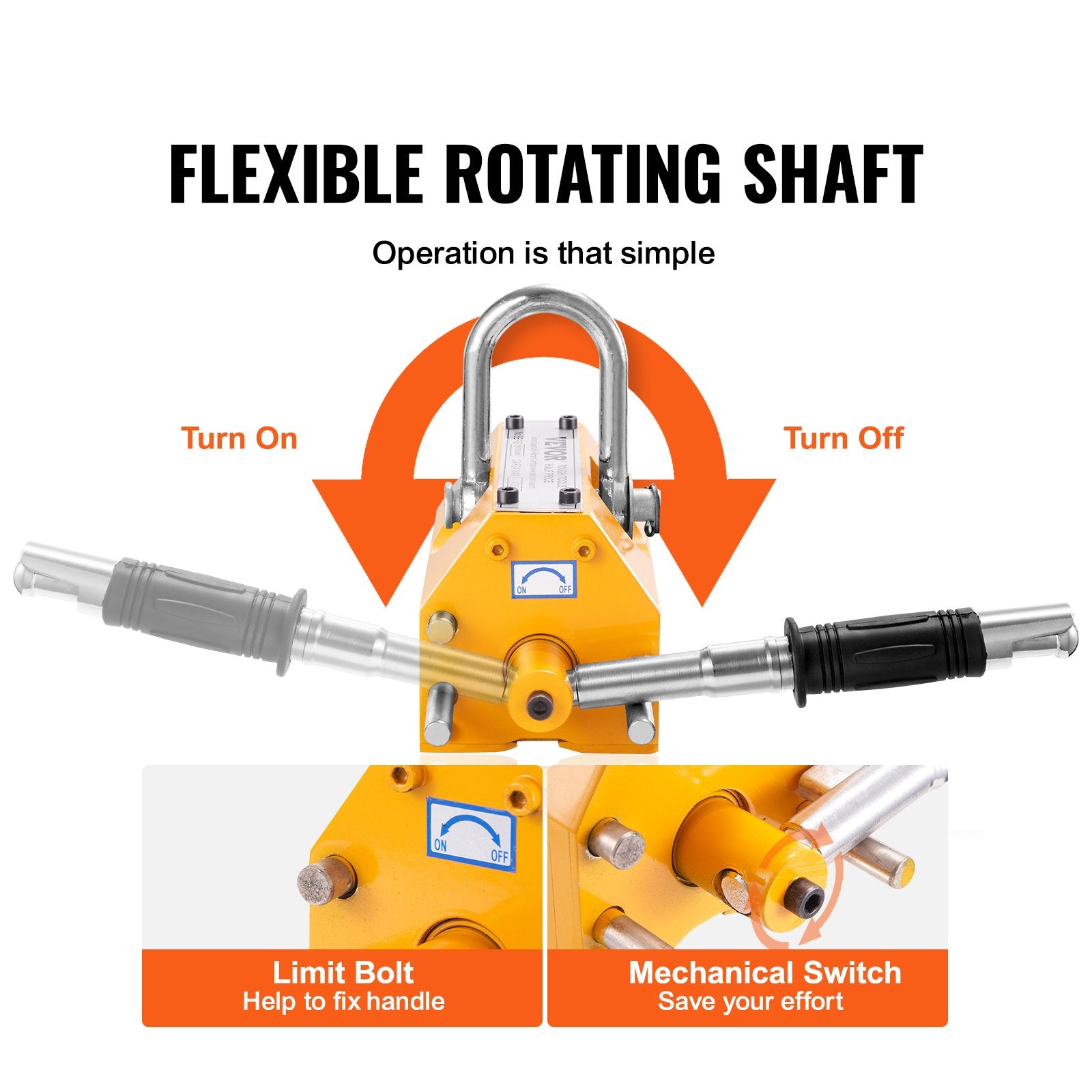 Magnetic Lifter, 300 kg Pulling Capacity, 2.5 Safety Factor, Neodymium & Steel, Lifting Magnet with Release, Permanent Lift Magnets, Heavy Duty Magnet for Hoist, Shop Crane, Block, Board
