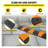 Automotive Decor: VEVOR Rubber Speed Bump, 1 Pack 2 Channel Speed Bump Hump, 72"" Long Modular Speed Bump Rated 22000 LBS Loading, 72.8 x 12.2 x 2.2 Garage Speed Bump for Asphalt Concrete Gravel Driveway with 2 End Cap