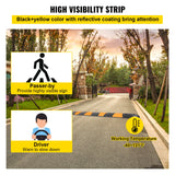 Automotive Decor: VEVOR Rubber Speed Bump, 1 Pack 2 Channel Speed Bump Hump, 72"" Long Modular Speed Bump Rated 22000 LBS Loading, 72.8 x 12.2 x 2.2 Garage Speed Bump for Asphalt Concrete Gravel Driveway with 2 End Cap