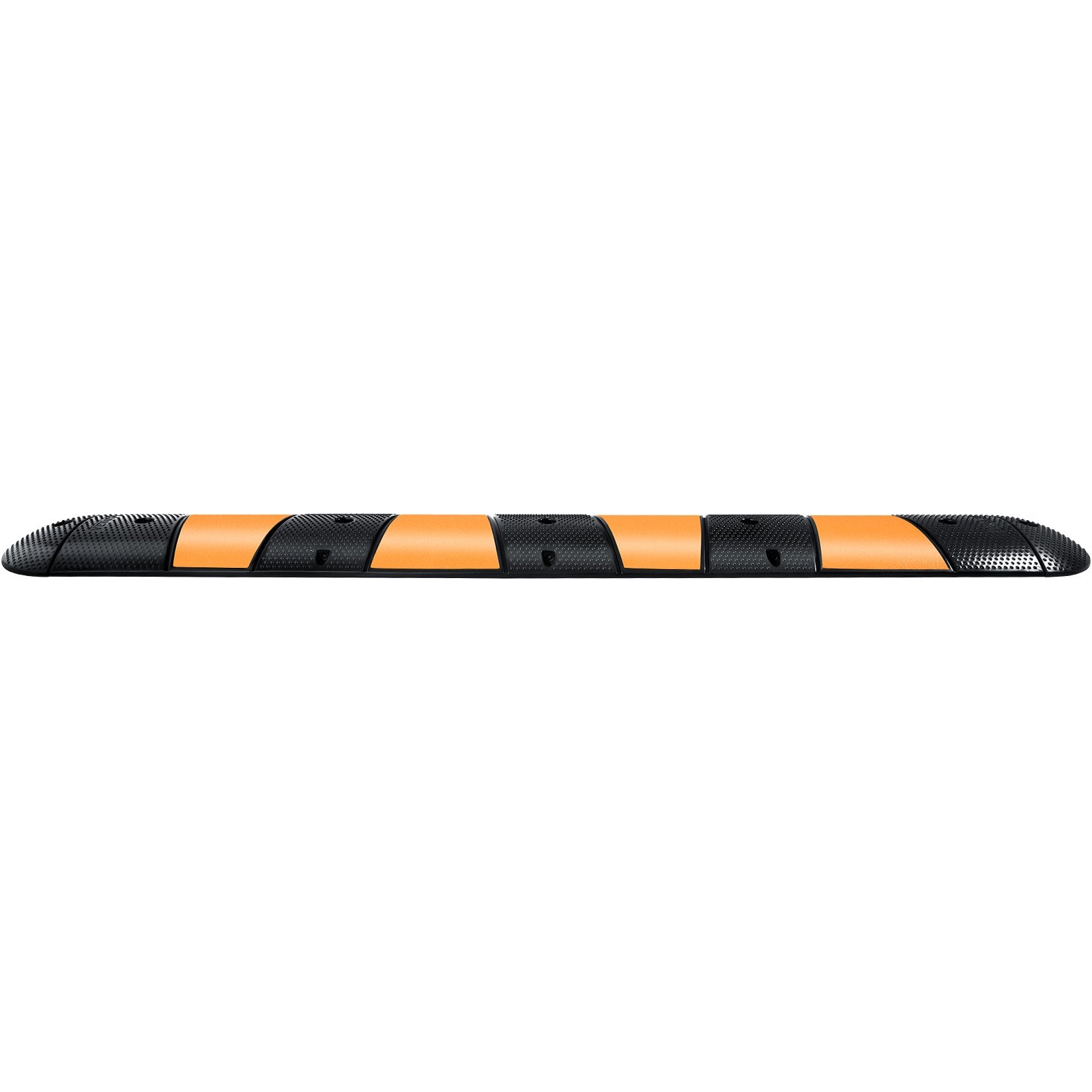 Rubber Speed Bump, 1 Pack 2 Channel Speed Bump Hump, 72"" Long Modular Speed Bump Rated 22000 LBS Loading, 72.8 x 12.2 x 2.2 Garage Speed Bump for Asphalt Concrete Gravel Driveway with 2 End Cap