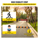 Automotive Decor: VEVOR Rubber Speed Bump, 1 Pack 2 Channel Speed Bump Hump, 72.8"" Long Modular Speed Bump Rated 22000 LBS Load Capacity, 72.8 x 12.2 x 2.2 Garage Speed Bump for Asphalt Concrete Gravel Driveway-6 FT