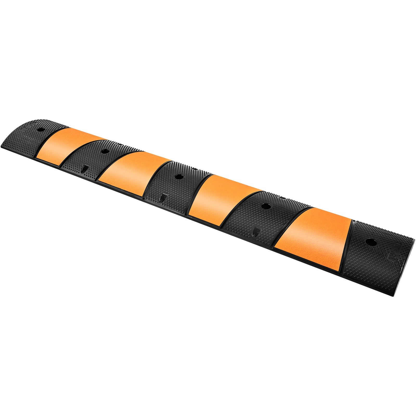 Automotive Decor: VEVOR Rubber Speed Bump, 1 Pack 2 Channel Speed Bump Hump, 72.8"" Long Modular Speed Bump Rated 22000 LBS Load Capacity, 72.8 x 12.2 x 2.2 Garage Speed Bump for Asphalt Concrete Gravel Driveway-6 FT