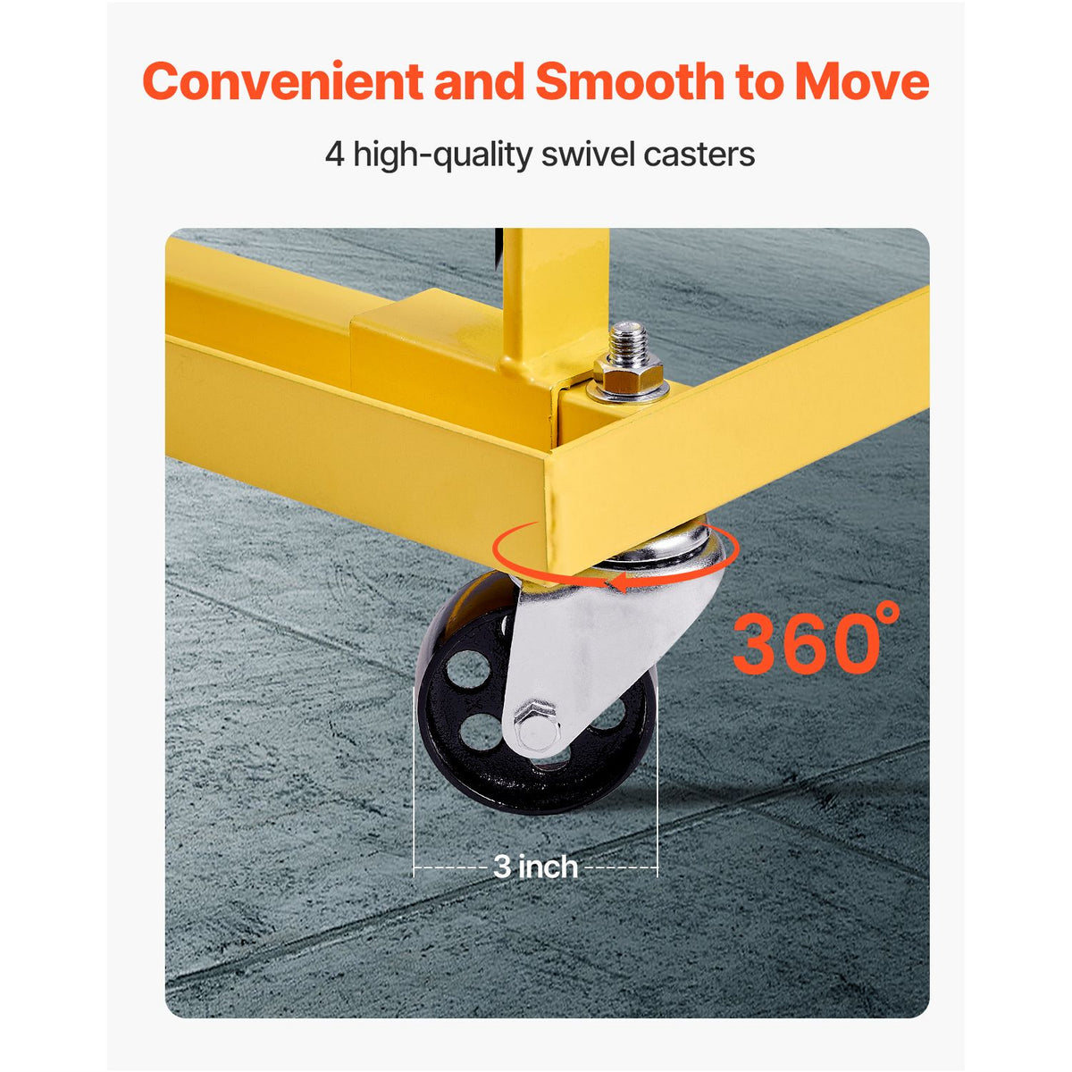 Engine Stand, 340 KG Load Capacity Engine Motor Stand with Adjustable Width & Length, Heavy-Duty Steel Motor Holder with 4 Swivel Casters and 2 Ratchet Straps, Suitable for Most Engines
