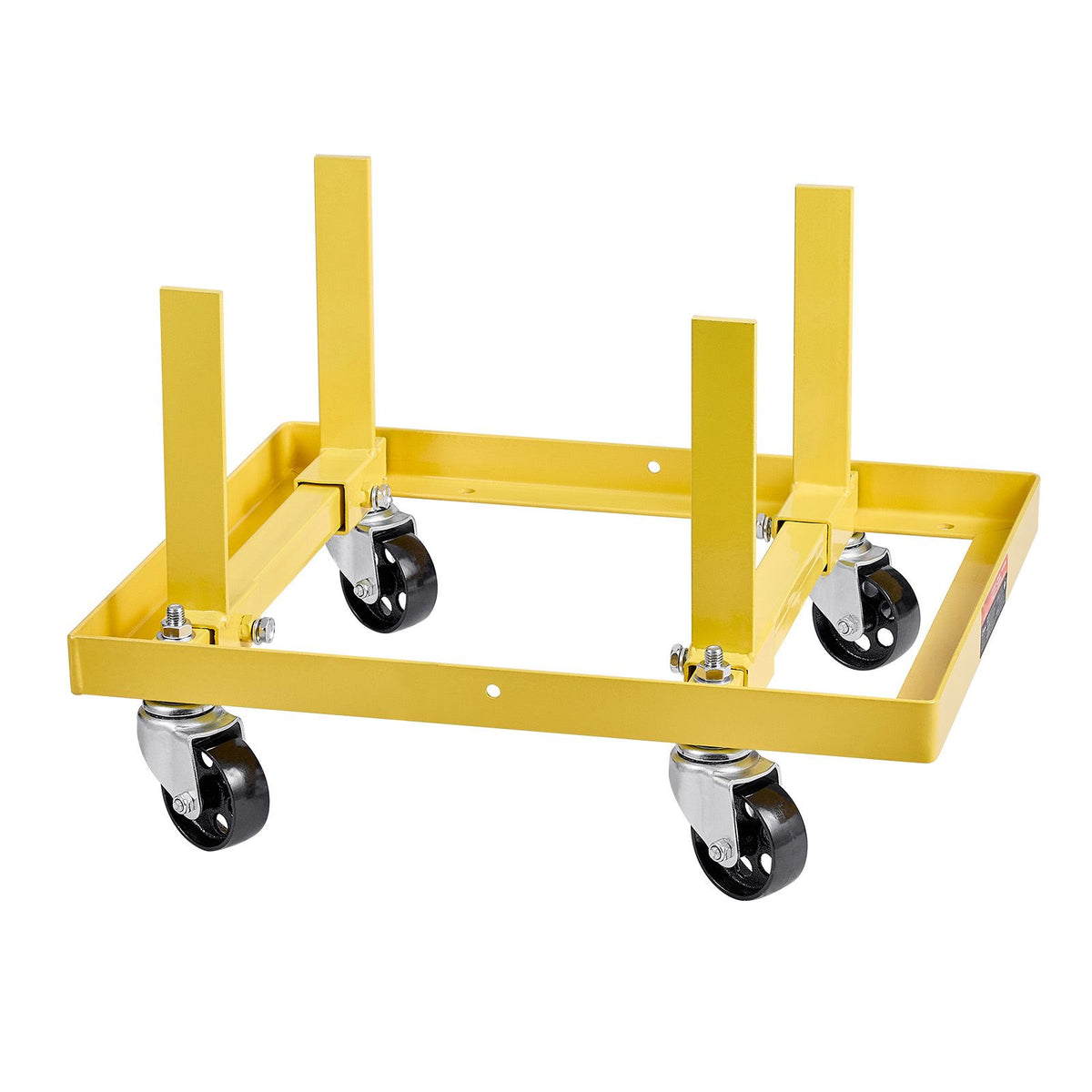 Engine Stand, 340 KG Load Capacity Engine Motor Stand with Adjustable Width & Length, Heavy-Duty Steel Motor Holder with 4 Swivel Casters and 2 Ratchet Straps, Suitable for Most Engines