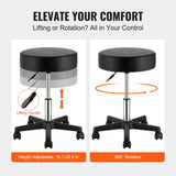 Mobility & Accessibility: VEVOR Rolling Stools with Wheels, 400 LBS Weight Capacity Adjustable Height Stool with Ultra-Thick Seat Cushion, Swivel Stools Chair for Salon, Bar, Home, Office, Tatoo, Medical, Massage, Black