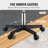 Mobility & Accessibility: VEVOR Rolling Stools with Wheels, 400 LBS Weight Capacity Adjustable Height Stool with Ultra-Thick Seat Cushion, Swivel Stools Chair for Salon, Bar, Home, Office, Tatoo, Medical, Massage, Black