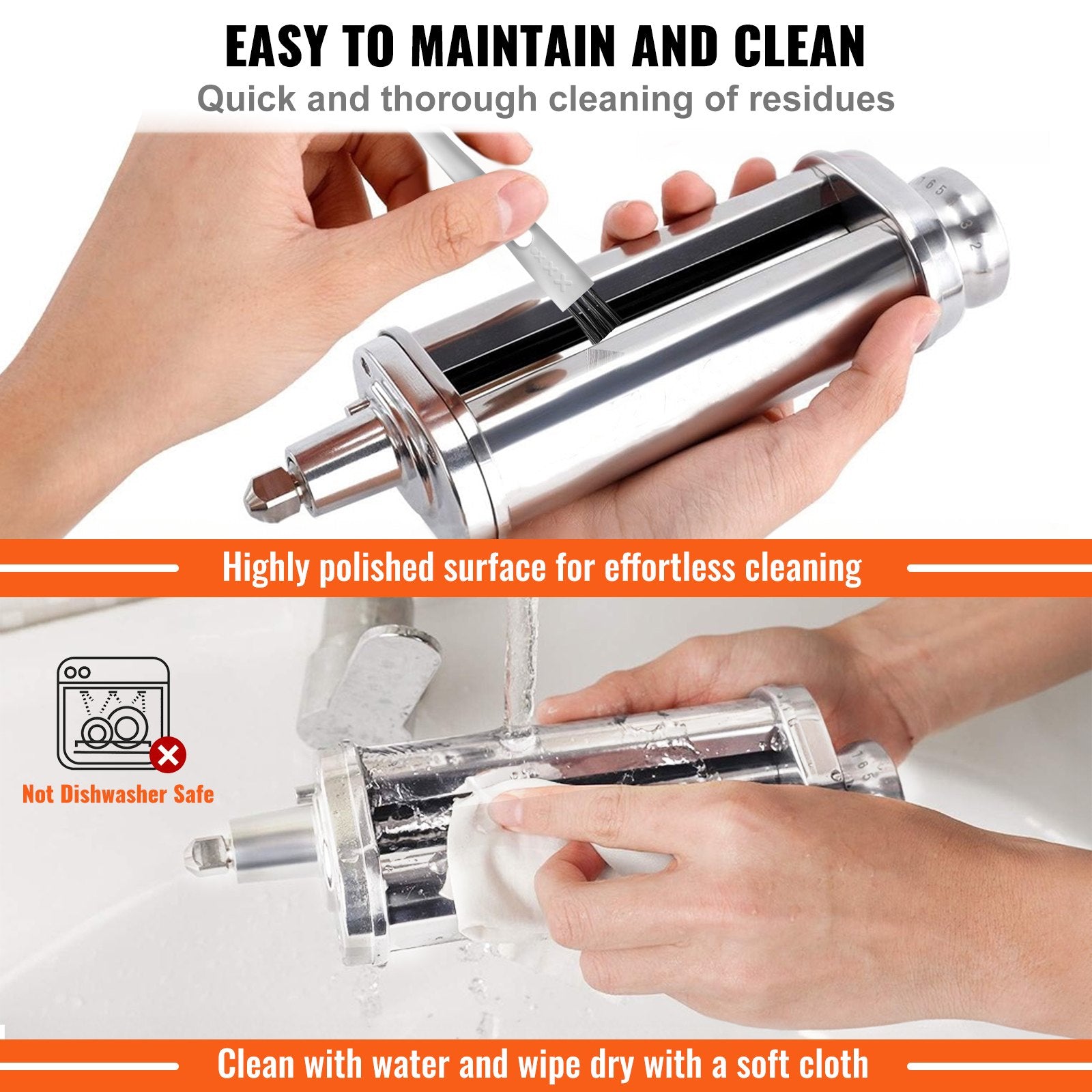 Gardening Tools: VEVOR Pasta Attachment for KitchenAid Stand Mixer, Stainless Steel Pasta Sheet Roller Attachment, Pasta Maker Machine Accessory with 8 Adjustable Thickness Knob, KitchenAid Pasta Attachment by VEVOR