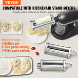 Food Mixers & Blenders: VEVOR 3Pcs Pasta Attachment for KitchenAid Stand Mixer Pasta Roller Cutter Set
