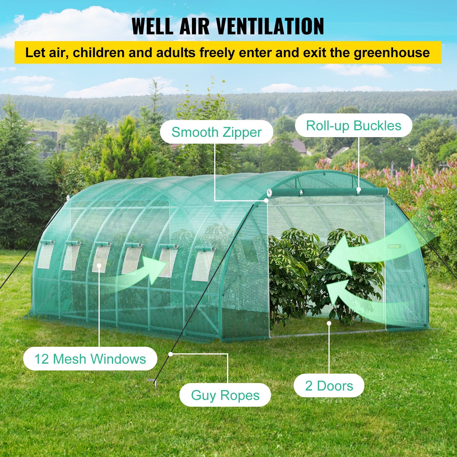 Caravan Accessories: VEVOR Walk-in Tunnel Greenhouse Galvanized Frame Waterproof Cover 20x10x7 ft