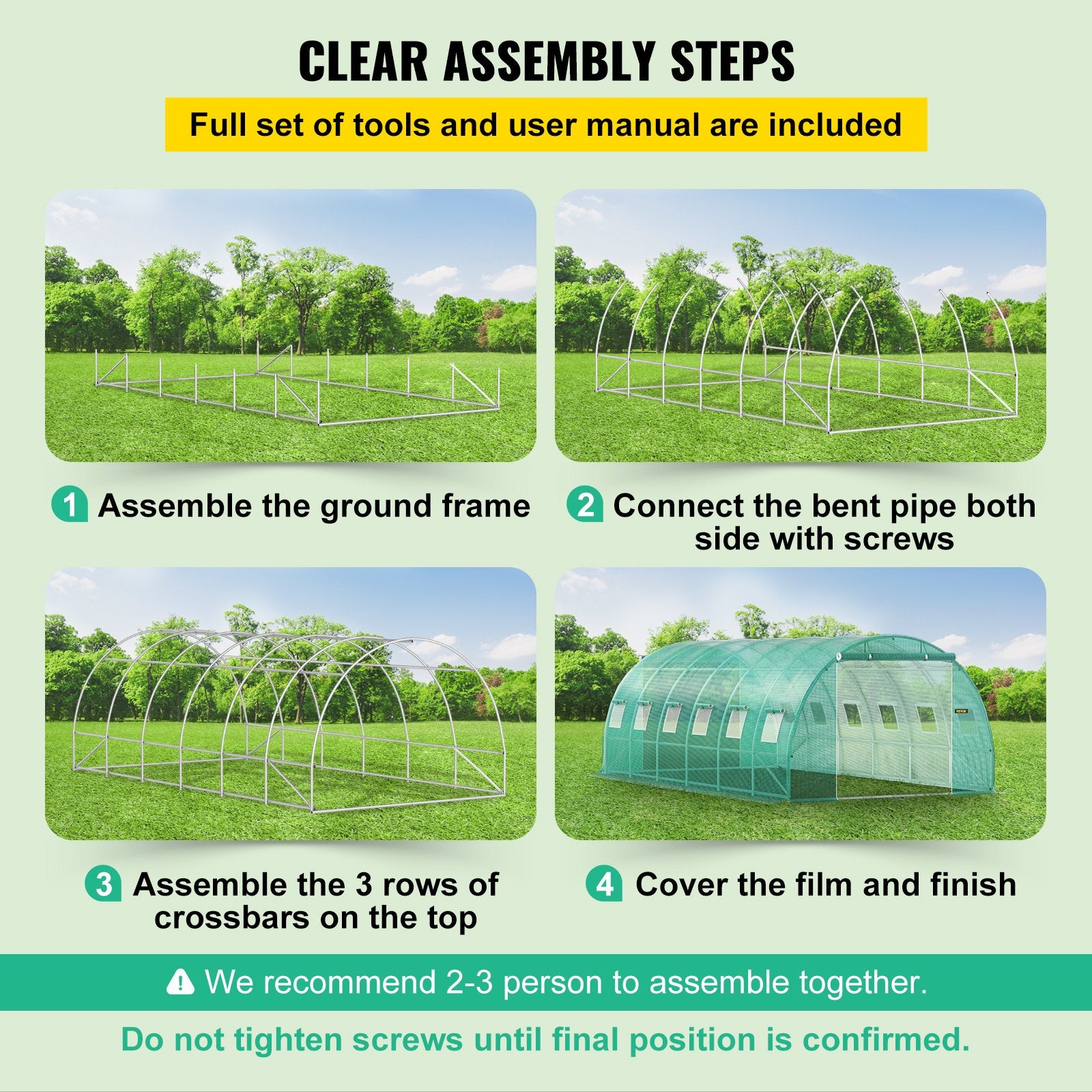 Caravan Accessories: VEVOR Walk-in Tunnel Greenhouse Galvanized Frame Waterproof Cover 20x10x7 ft