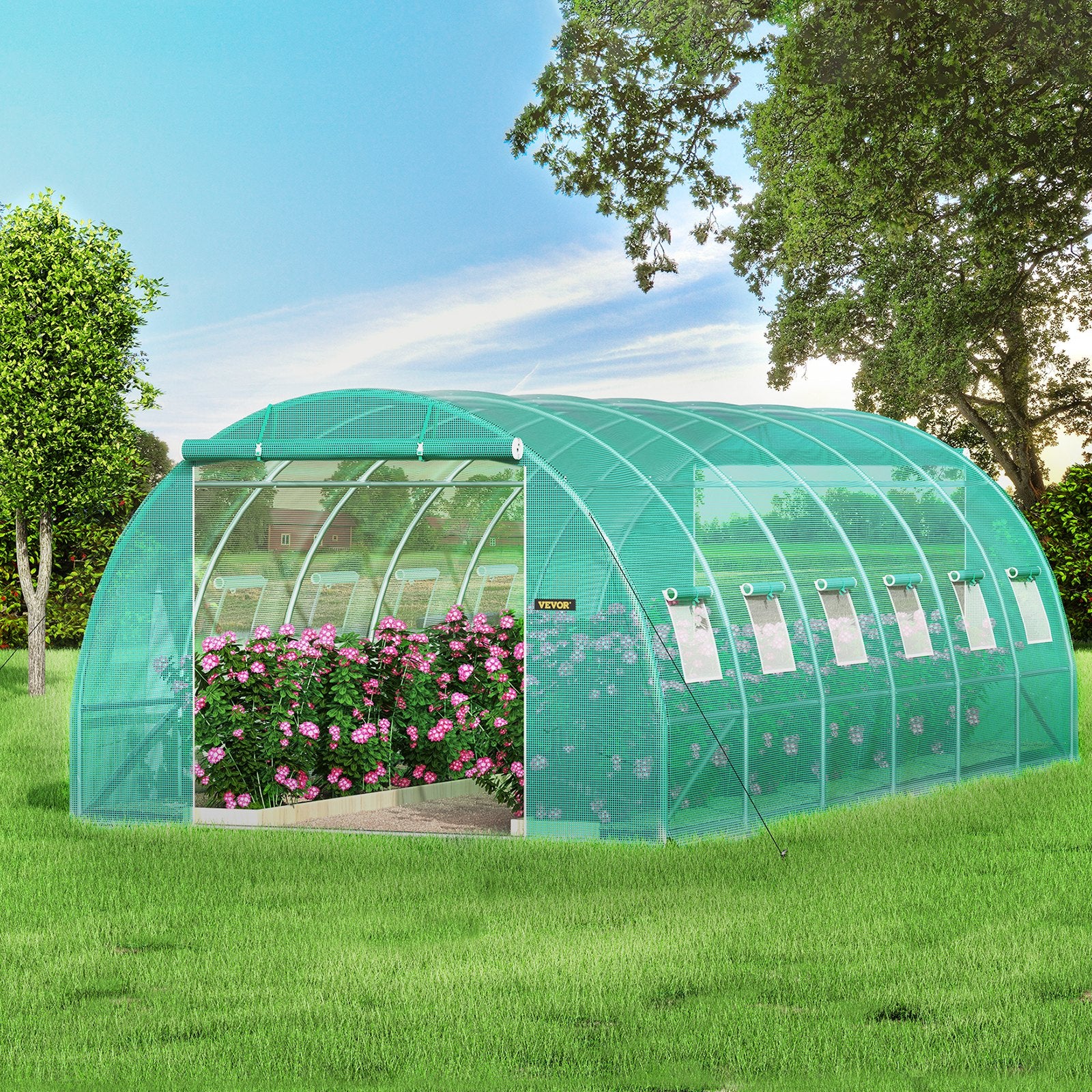Caravan Accessories: VEVOR Walk-in Tunnel Greenhouse Galvanized Frame Waterproof Cover 20x10x7 ft