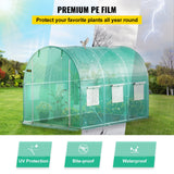 Greenhouses & Accessories: VEVOR Walk-in Tunnel Greenhouse, 3 x 2 x 2 m, Portable Plant Hot House with Galvanised Steel Frame, 1 Top Bar, Diagonal Poles, Zipper Door and 6 Roll-Up Windows, Green