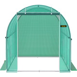 Greenhouses & Accessories: VEVOR Walk-in Tunnel Greenhouse, 3 x 2 x 2 m, Portable Plant Hot House with Galvanised Steel Frame, 1 Top Bar, Diagonal Poles, Zipper Door and 6 Roll-Up Windows, Green