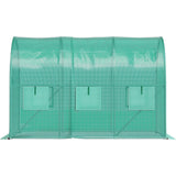 Greenhouses & Accessories: VEVOR Walk-in Tunnel Greenhouse, 3 x 2 x 2 m, Portable Plant Hot House with Galvanised Steel Frame, 1 Top Bar, Diagonal Poles, Zipper Door and 6 Roll-Up Windows, Green