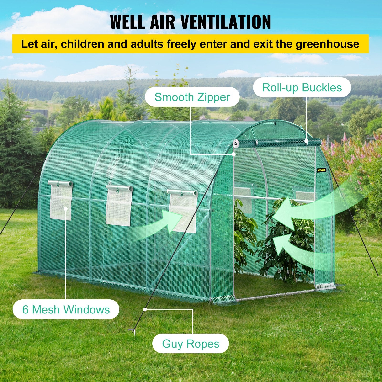 Caravan Accessories: VEVOR Walk-in Tunnel Greenhouse Galvanized Frame & Waterproof Cover 12x7x7 ft