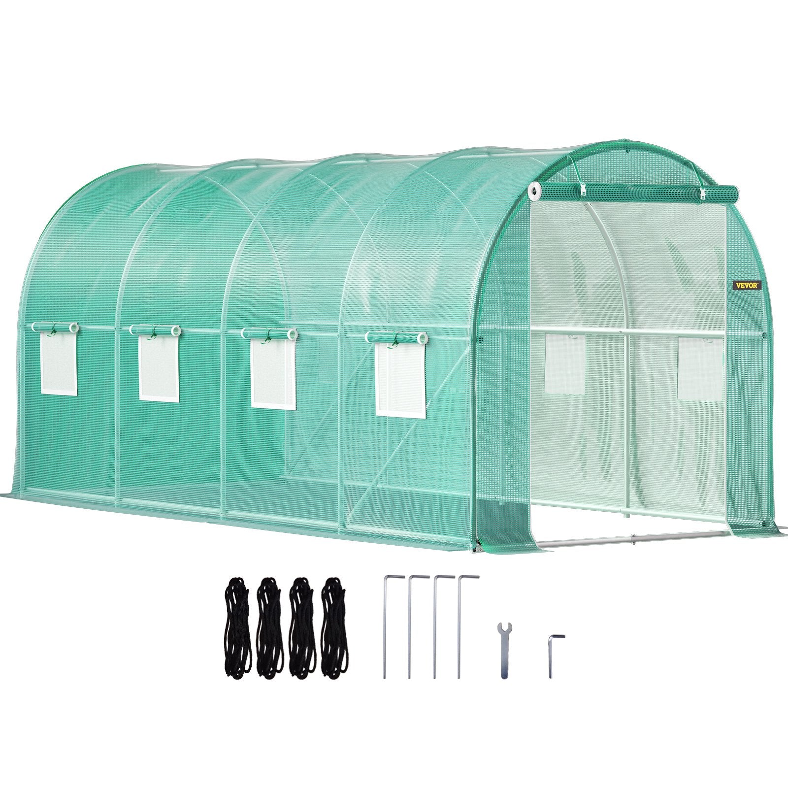 Caravan Accessories: VEVOR Walk-in Tunnel Greenhouse Galvanized Frame & Waterproof Cover 15x7x7 ft