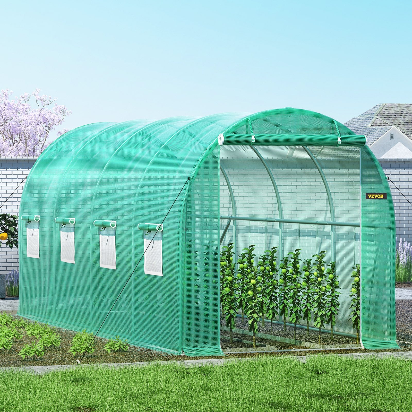 Caravan Accessories: VEVOR Walk-in Tunnel Greenhouse Galvanized Frame & Waterproof Cover 15x7x7 ft