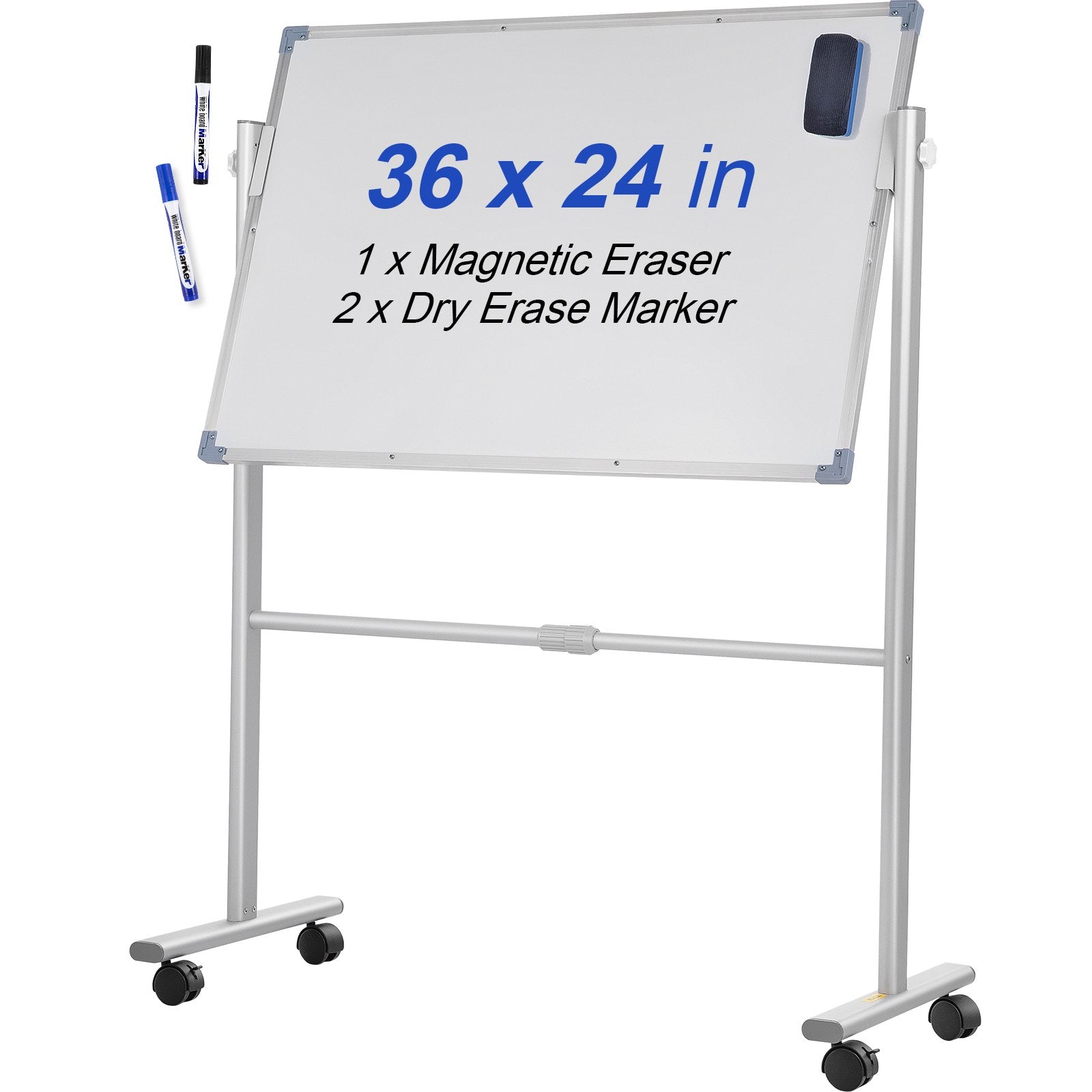 Desk Accessories: VEVOR Mobile Dry Erase Board Magnetic Whiteboard w/ Stand 60 x 90cm Double Sided