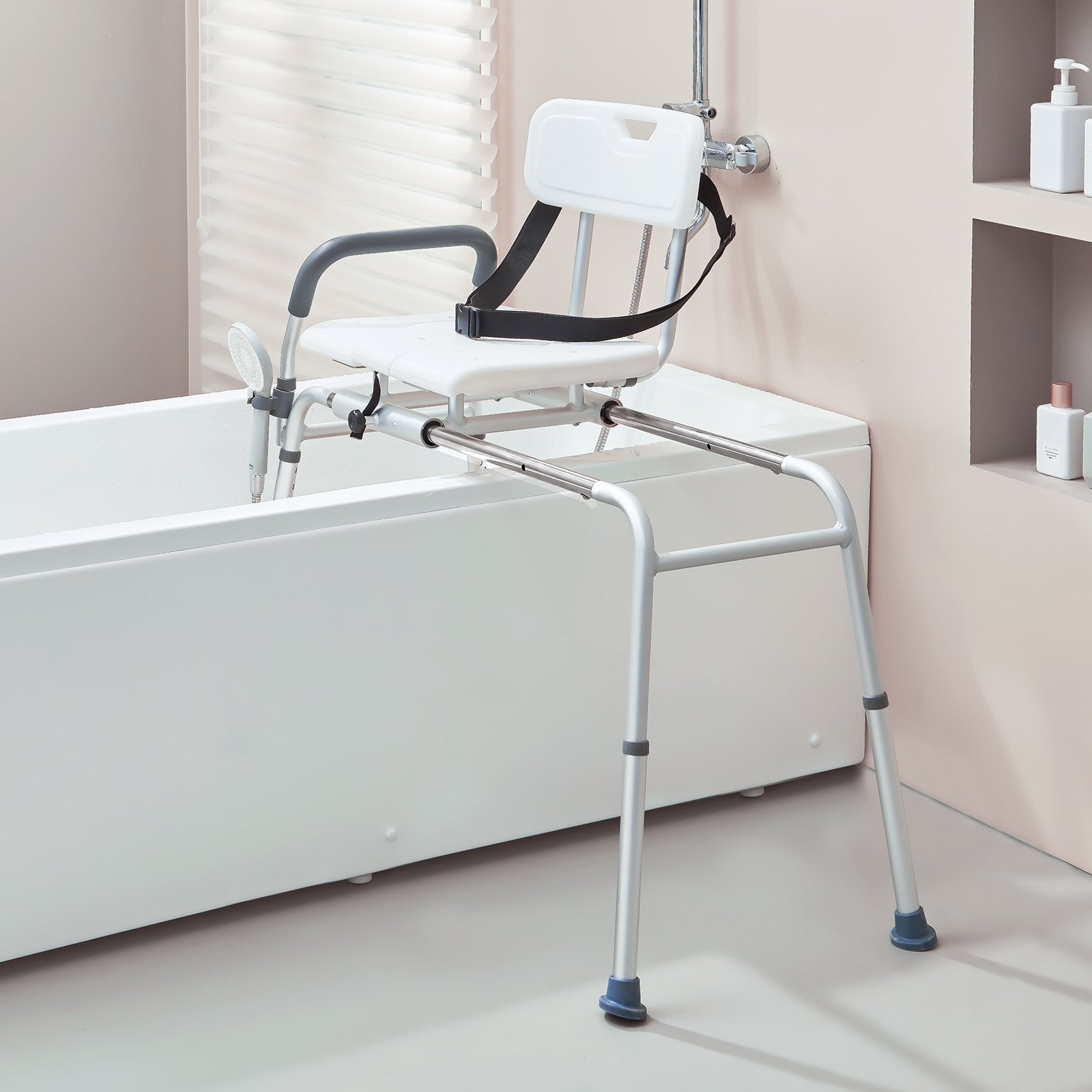 Pool Toys & Inflatables: VEVOR Sliding Tub Transfer Bench Shower Chair & Cut-Out Seat Reversible Backrest