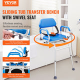 Cat Scratchers: VEVOR Sliding Tub Transfer Bench with 360 Degree Swivel Seat, Sliding Shower Chair with Pivoting Armrest & Padded Seat and Safety Belt, Height Adjustable Bath Chair for Elderly Disabled 330LBS