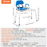 Cat Scratchers: VEVOR Sliding Tub Transfer Bench with 360 Degree Swivel Seat, Sliding Shower Chair with Pivoting Armrest & Padded Seat and Safety Belt, Height Adjustable Bath Chair for Elderly Disabled 330LBS