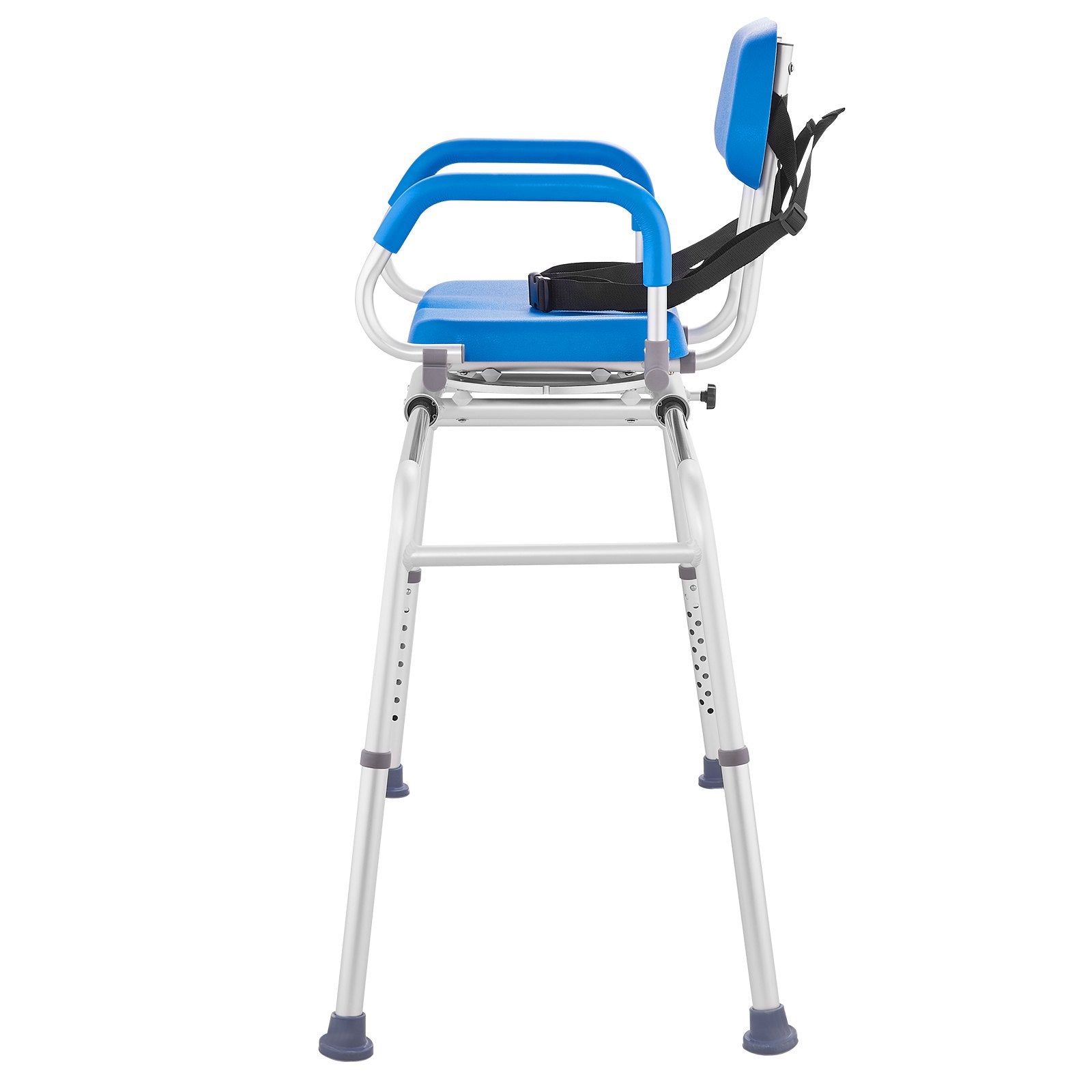 Sliding Tub Transfer Bench with 360 Degree Swivel Seat, Sliding Shower Chair with Pivoting Armrest & Padded Seat and Safety Belt, Height Adjustable Bath Chair for Elderly Disabled 330LBS