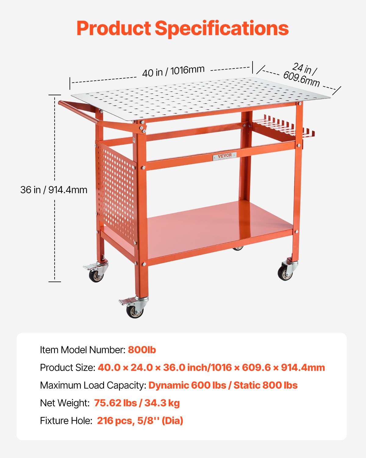 Kitchen & Bathroom DIY: VEVOR Welding Table 40"x24" Welding Workbench with 800LBS Static Weight Capacity