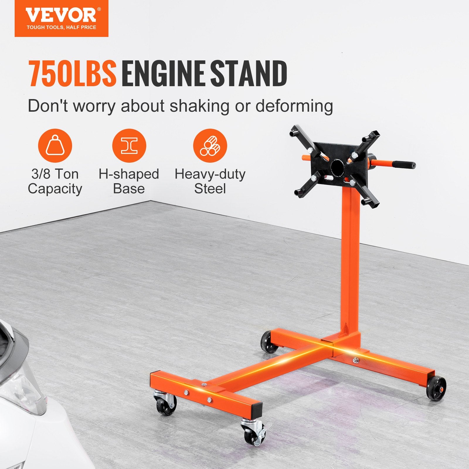 Automotive Lifts & Hoists: VEVOR Engine Stand 750LBS Motor Hoist Dolly 360 Degree Adjustable Mounting Head