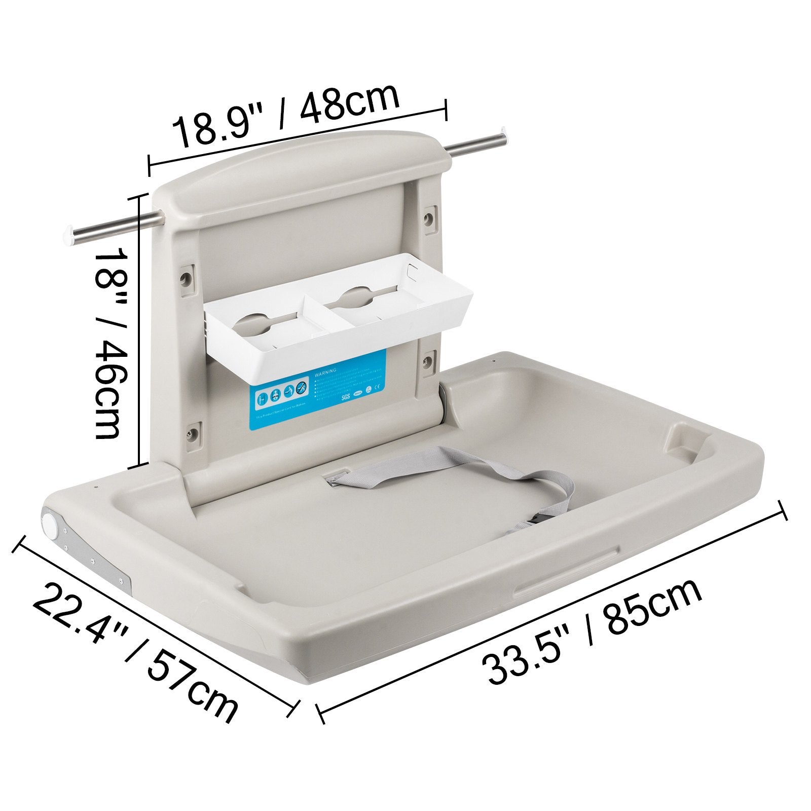 Changing Tables: VEVOR Horizontal Baby Changing Table Wall-mounted Baby Diaper Changing Station Vertical Fold Down Baby Changing Table