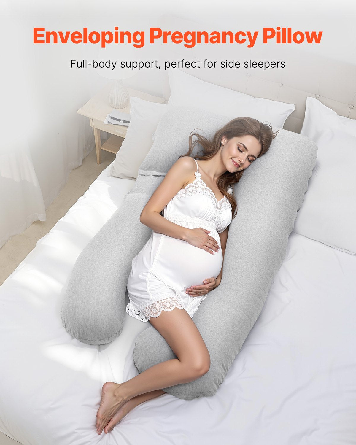 Pillows: VEVOR Pregnancy Pillow, U-Shaped Full Body Maternity Pillow for Pregnant Women, Soft and Breathable Pregnant Support Pillows with Removable & Washable Cover, Perfect for Back, Belly, Hip, Legs Relief