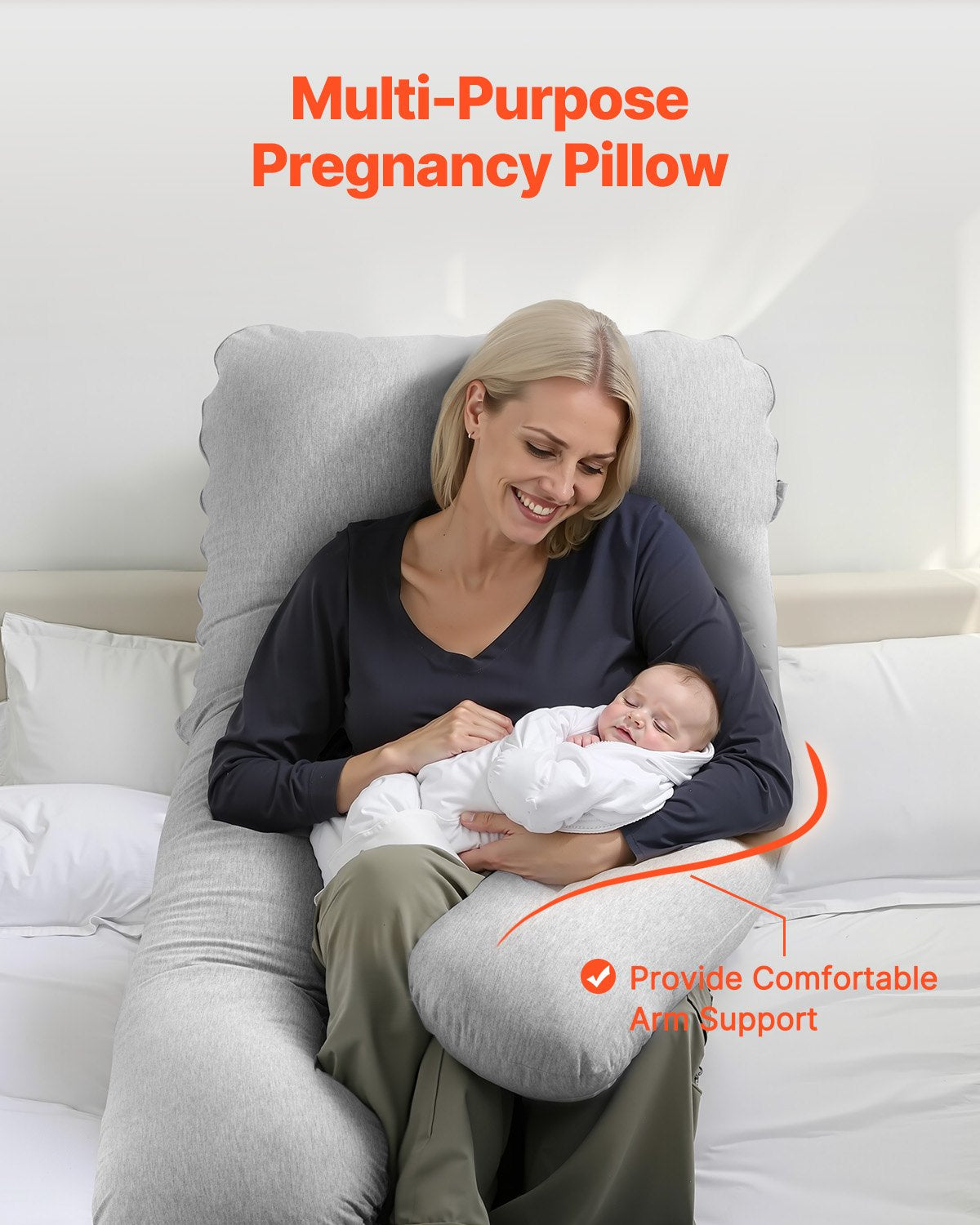 Pillows: VEVOR Pregnancy Pillow, U-Shaped Full Body Maternity Pillow for Pregnant Women, Soft and Breathable Pregnant Support Pillows with Removable & Washable Cover, Perfect for Back, Belly, Hip, Legs Relief