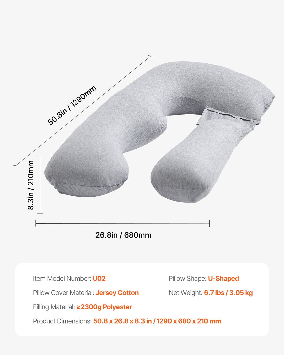 Pillows: VEVOR Pregnancy Pillow, U-Shaped Full Body Maternity Pillow for Pregnant Women, Soft and Breathable Pregnant Support Pillows with Removable & Washable Cover, Perfect for Back, Belly, Hip, Legs Relief