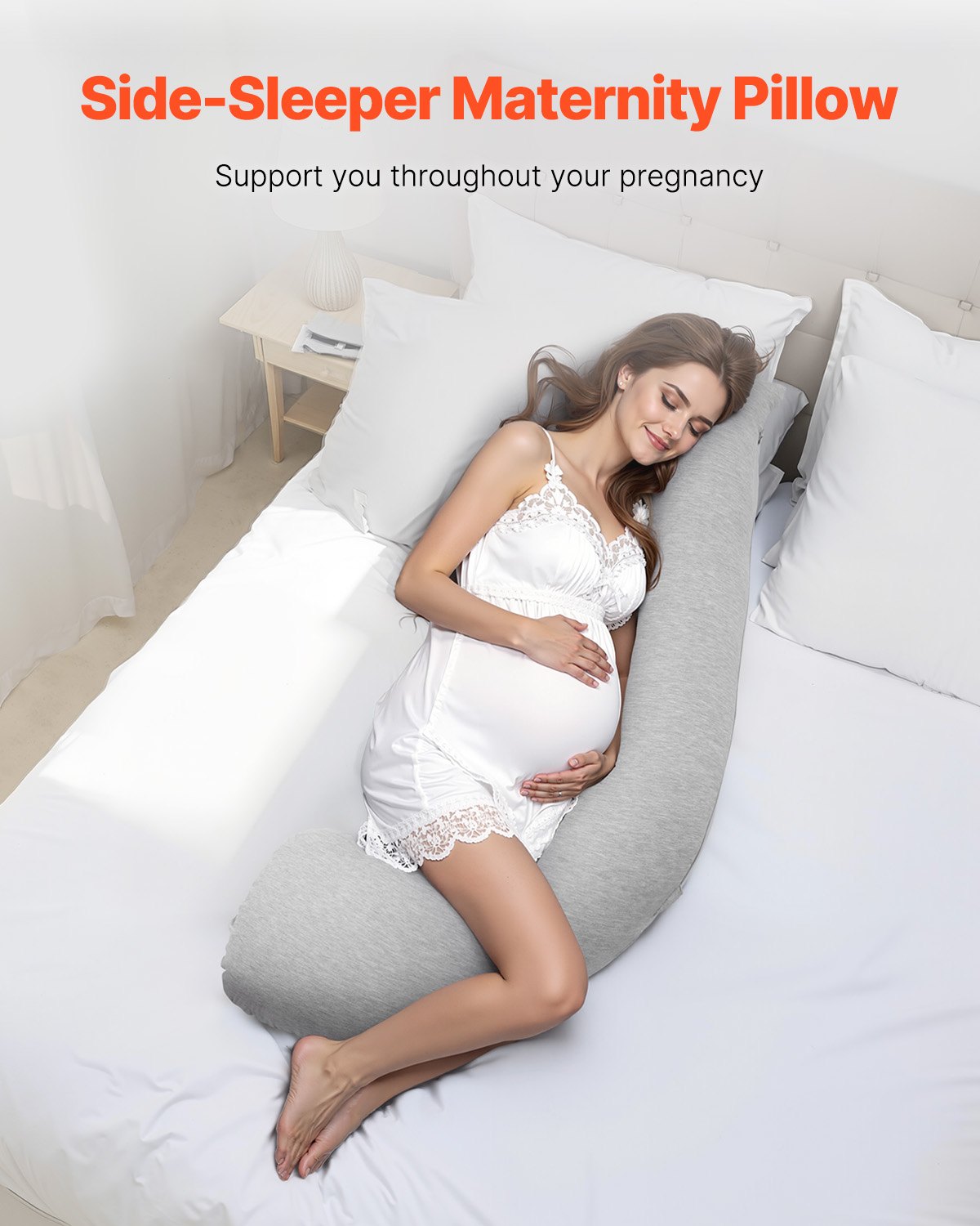 Pillows: VEVOR Pregnancy Pillows L-Shaped Pregnant Maternity Pillow Soft & Breathable