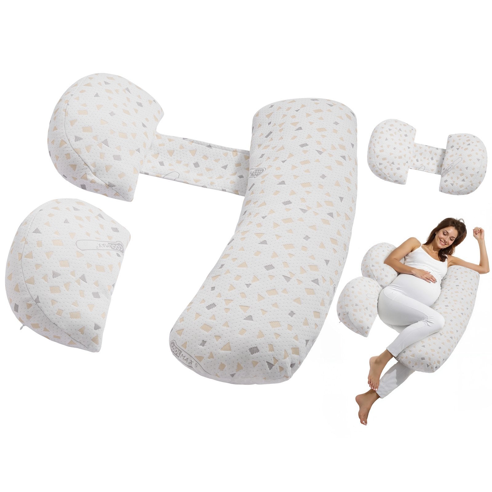 Pillows: VEVOR Pregnancy Pillows, Adjustable Maternity Pillow for Pregnant Women, Soft Pregnancy Body Pillow with Removable & Washable Cover for Back Belly Hip Support, Lightweight and Portable