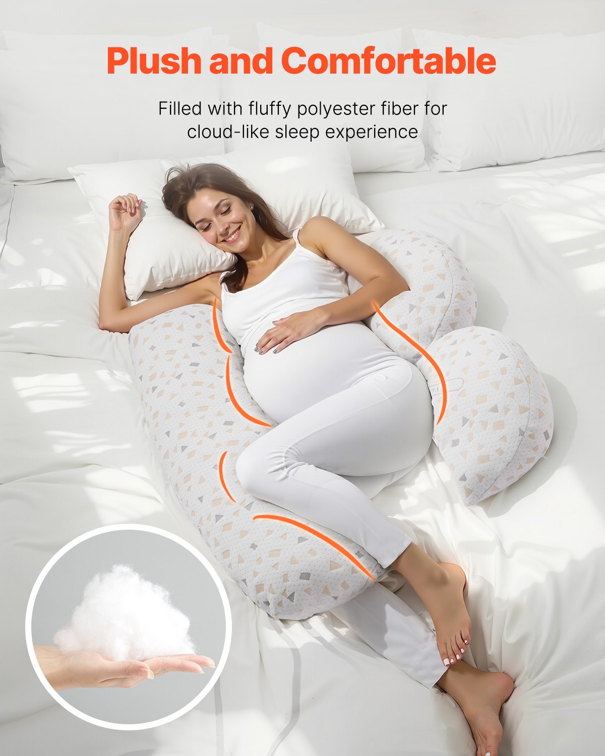 Pillows: VEVOR Pregnancy Pillows, Adjustable Maternity Pillow for Pregnant Women, Soft Pregnancy Body Pillow with Removable & Washable Cover for Back Belly Hip Support, Lightweight and Portable
