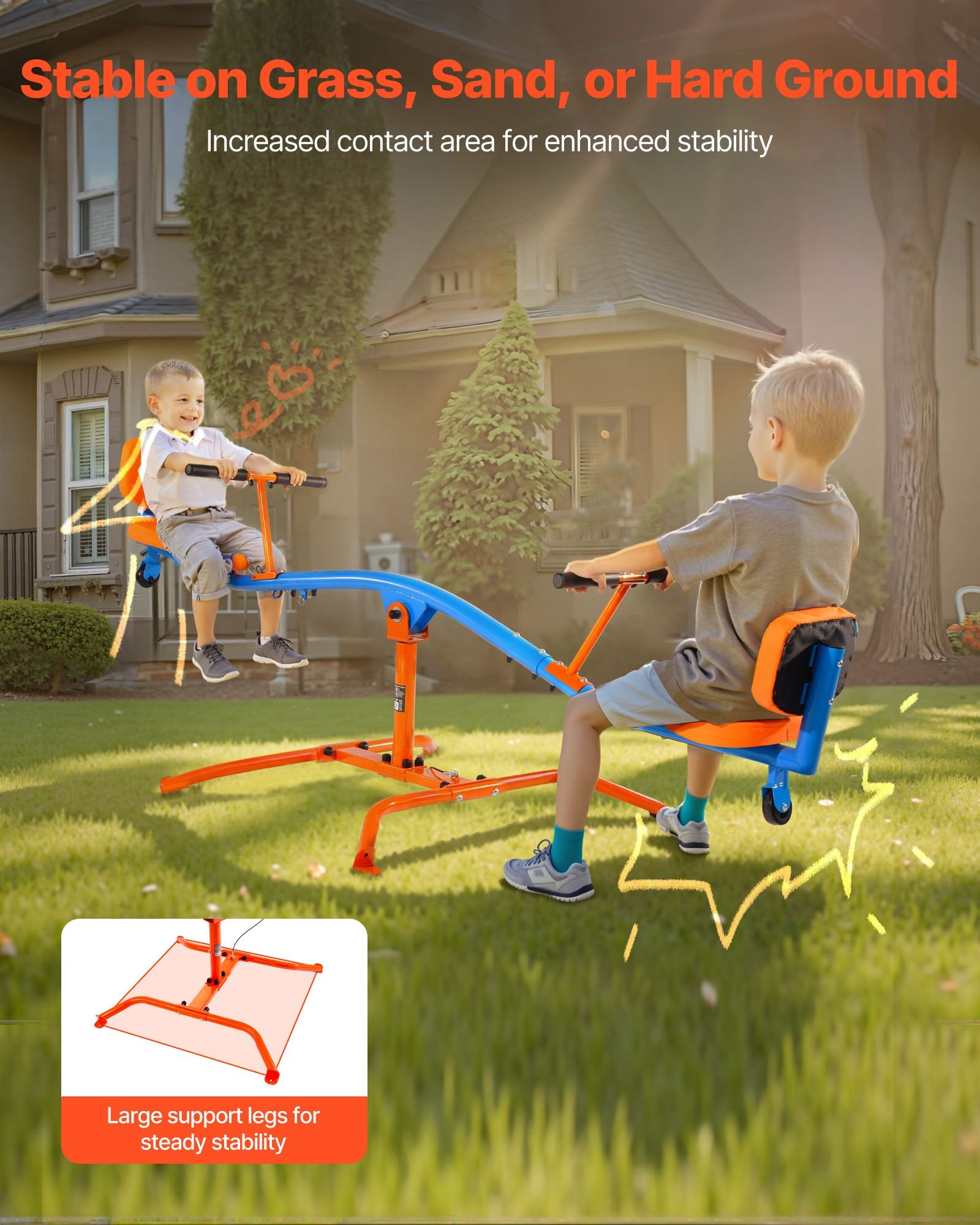 Life Jackets: VEVOR Kids Seesaw 136 kg Capacity 360 Degrees Rotating Teeter Totter Aged 3+