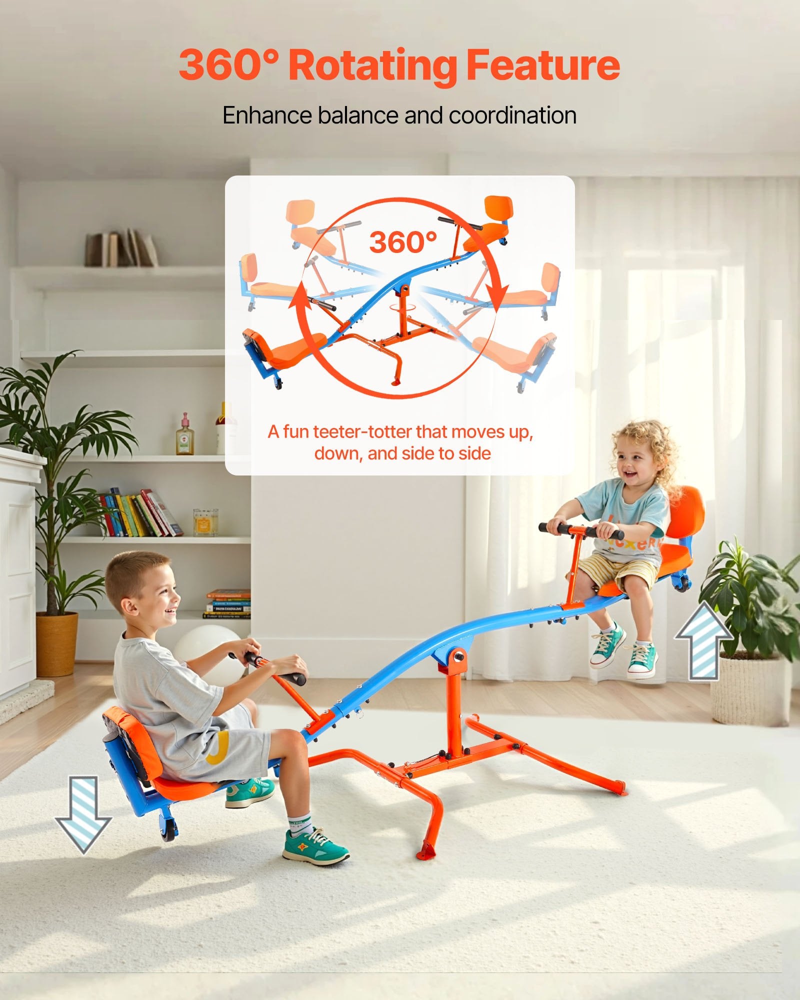 Life Jackets: VEVOR Kids Seesaw 136 kg Capacity 360 Degrees Rotating Teeter Totter Aged 3+