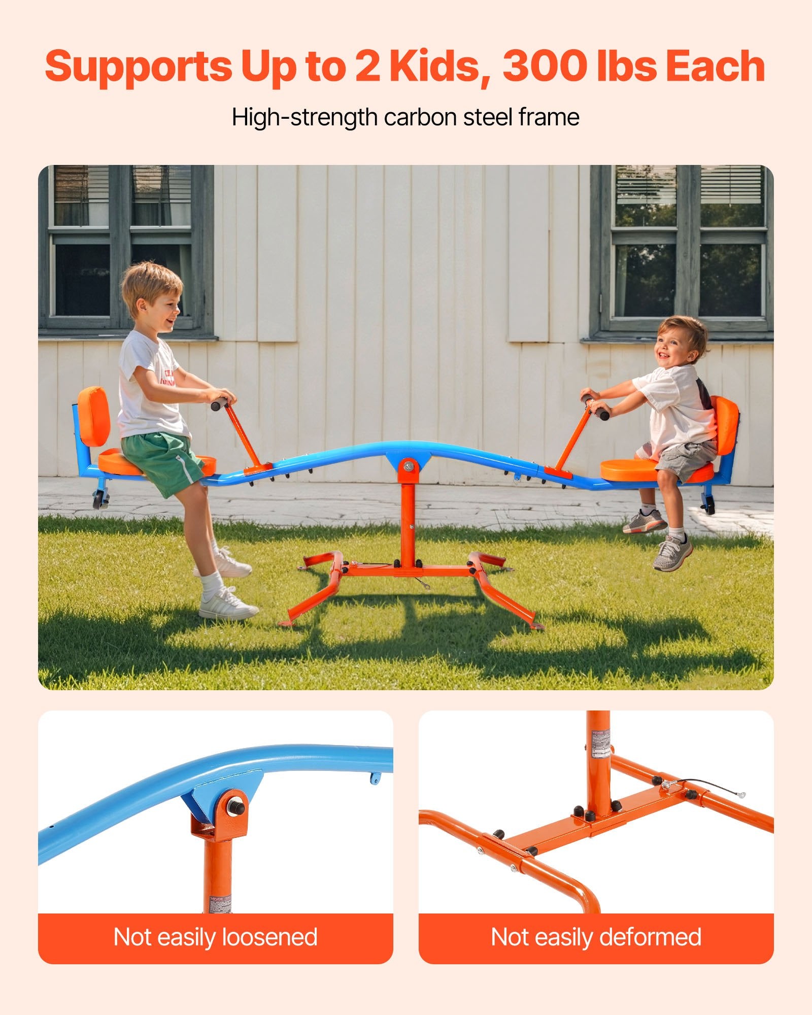 Life Jackets: VEVOR Kids Seesaw 136 kg Capacity 360 Degrees Rotating Teeter Totter Aged 3+