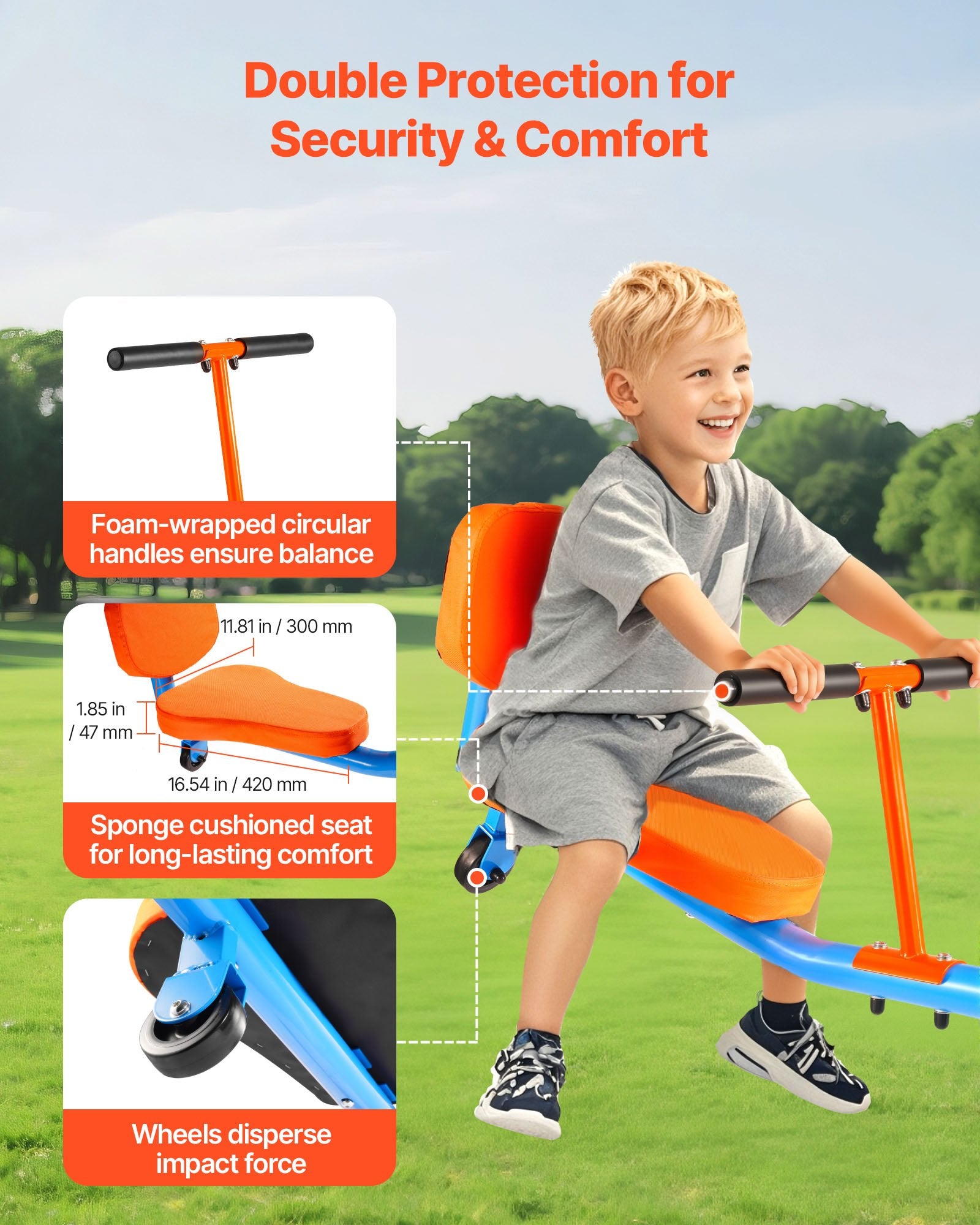 Life Jackets: VEVOR Kids Seesaw 136 kg Capacity 360 Degrees Rotating Teeter Totter Aged 3+