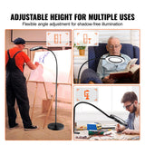 Makeup Mirrors: VEVOR 5X Floor Magnifying Glass with Light and Stand Flexible Gooseneck LED