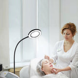 Makeup Mirrors: VEVOR 5X Floor Magnifying Glass with Light and Stand Flexible Gooseneck LED