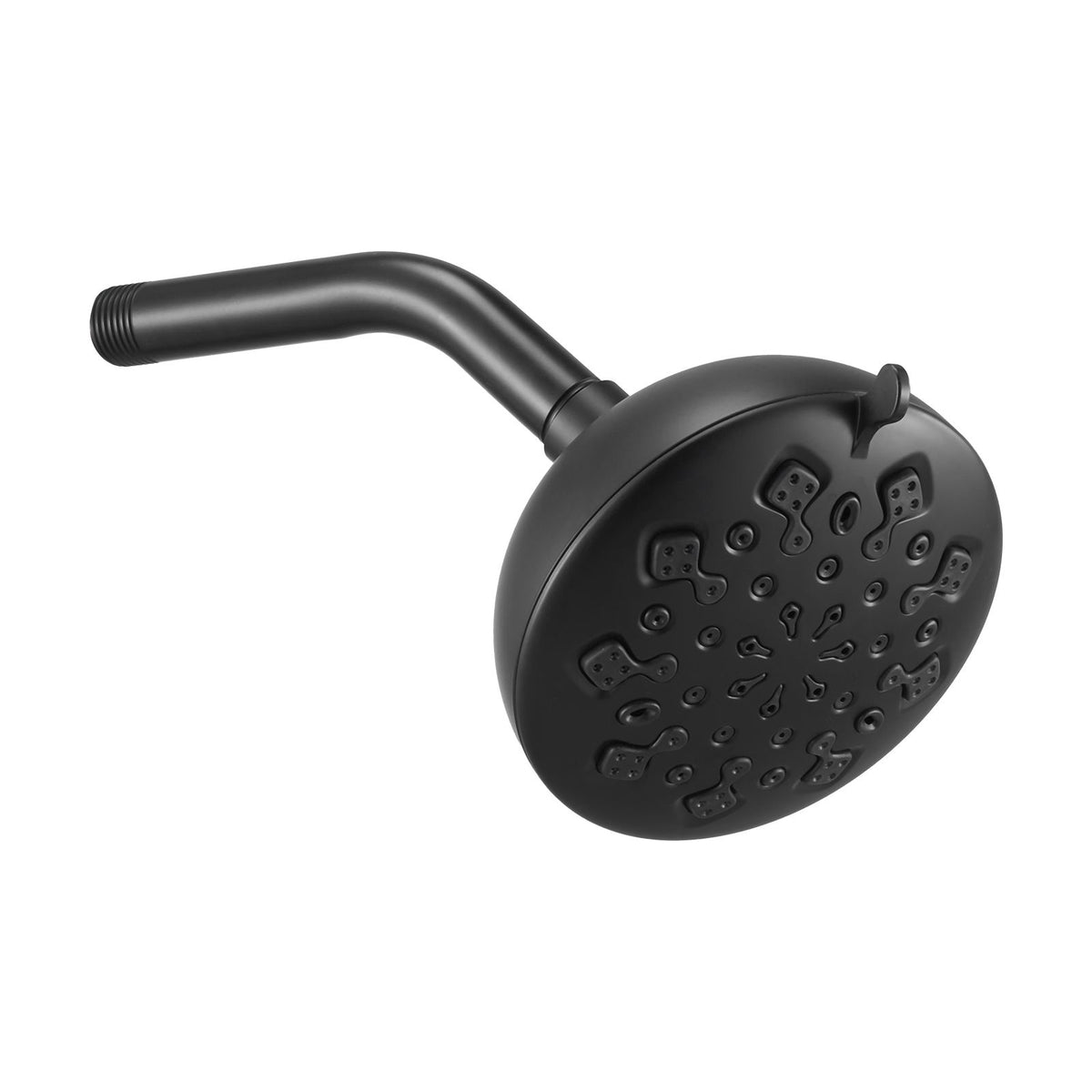 Tub and Shower Faucet Set, 127 mm Rainfall Shower Head and Bathtub Spout, Complete Single-Handle Tub Trim Kit with Brass Pressure Balancing Valve, 8-Setting Adjustable Spray Modes, Matte Black
